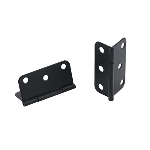 Antrader Flat Black Asymmetric Door Hinge Cabinet Gate Closet Hinge 1-1/2'' Long Home Furniture Hardware 24-Pack - color: Black, size: 1.5" X 1.3", 24pcs