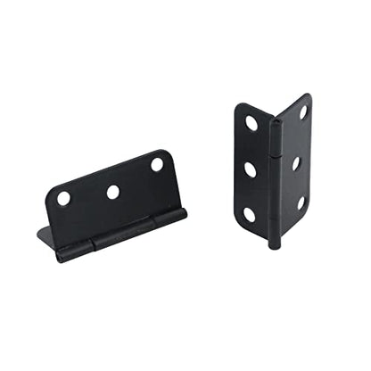 Antrader Flat Black Asymmetric Door Hinge Cabinet Gate Closet Hinge 1-1/2'' Long Home Furniture Hardware 24-Pack - color: Black, size: 1.5" X 1.3", 24pcs