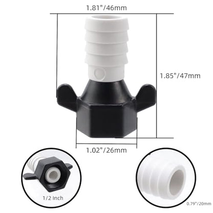 Bitray 2Pcs 1/2 Inch Straight Swivel Adapter Rotating Connector for RV Water Pump Fittings with Thread Seal Tape