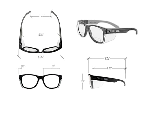 MAGID Y50 Safety Glasses for Construction | Black Frame — 1 Pair, Clear Lens - 1.5 Bifocal | Side Shields, ANSI Z87.1+, Anti-Fog, Scratch-Resistant, 99.9% UV Protection, Polycarbonate Lens - color: Clear Lens | 1.5 Bifocal, size: 1 Pair