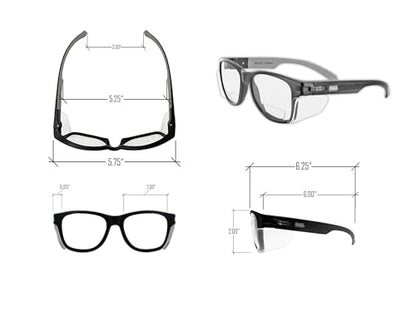 MAGID Y50 Safety Glasses for Construction | Black Frame — 2 Pairs, Clear Lens - 2.0 Bifocal | Side Shields, ANSI Z87.1+, Anti-Fog, Scratch-Resistant, 99.9% UV Protection, Polycarbonate Lens - color: Clear Lens | 2.0 Bifocal, size: 2 Pairs