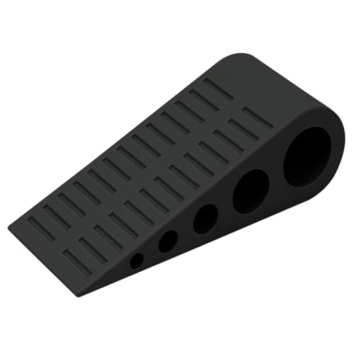 Optish Original Patented Door Stoppers for Bottom of Door, Non Slip Rubber Doors Stop, Doors Wedge for Carpet, Hardwood and Tile (3 Pack, Pink) - color: Black