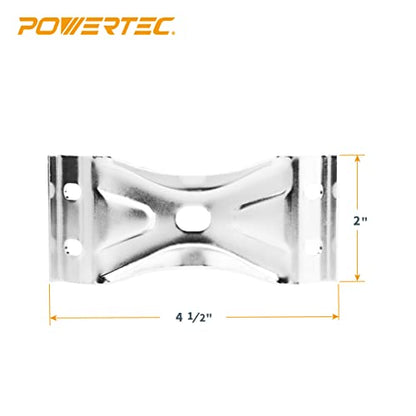 POWERTEC Kerf Mount Corner Bracket 8PK w/Mounting Hardware, Corner Braces for Coffee Table/Desk Legs/Dining Table/Bench Legs (71427-P2) - size: 2" x 4-1/2", style: Kerf Corner Brackets Combo, 8PK