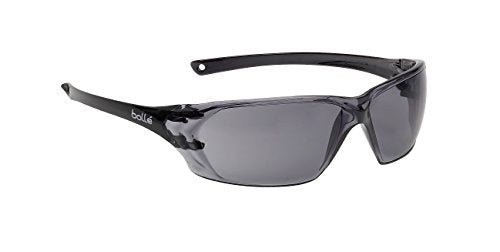 Bolle Safety 253-PR-40058 Prism Safety Eyewear with Shiny Black Rimless Frame and Smoke Anti-Scratch/Anti-Fog Lens, 180-Pair, Universal - color: Black Translucent