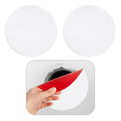 Rubber Bond Self-Adhesive Rubber Wall Outlet Cover Plate 2 Pack - Easy to Apply Peel & Stick Drywall Hole Patch - 7 Inch Round Screwless Blank Wall Plate Cover - Premium Rubber Wall Hole Cover (White) - color: White, size: 7 Inch Round