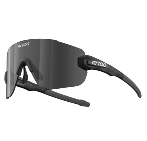 RIDE YOUR WAY Professional wrap around Frameless Cycling Sunglasses for Men and Women - color: T Black Alu. Grey-smoke