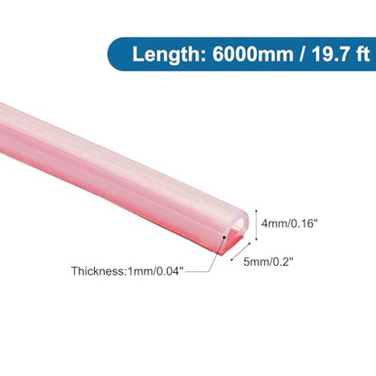PATIKIL Silicone Weather Stripping Door Seal, 19.7 ft D Shape Weather Stripping Self Adhesive Door Seal Strip for Door Frame, Window Sealing, Large Gap, 1/5" Wx5/128 Tx5/32 H, Clear/Red - size: 19.7 ft Long, 1/5"Wx5/128"Tx5/32"H