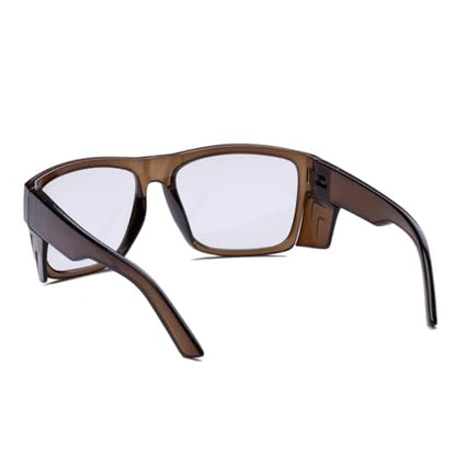 TransitionSafetyGlaseswith ANSI Z87+ImpactApproved Wraparound&Anti Bluelight UV400 - color: Olive Green