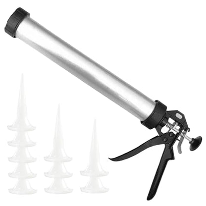 Caulking Tool Gun, 20 Oz Sausage Caulking Guns, Soft and Hard Glue Gun with 10 Nozzles Adhesive Sealant Tool Kit Guns Household Tools Caulk Sausage