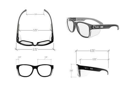 MAGID Y50 Safety Glasses for Construction | Black Frame — 1 Pair, Clear Lens | Side Shields, ANSI Z87.1+, Anti-Fog, Scratch-Resistant, 99.9% UV Protection, Polycarbonate Lens - color: Clear Lens | Black Frame, size: 1 Pair