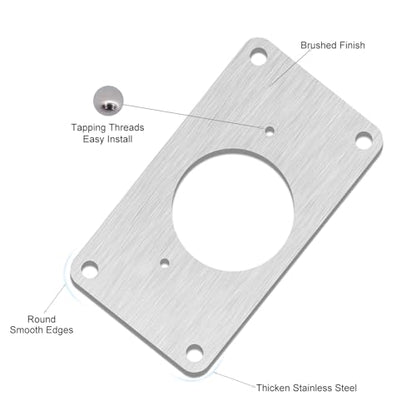 12 Pack Cabinet Hinge Repair Plate, Cabinet Doors Hinge Repair Kit, Stainless Steel Furniture Drawer Window Repair Plates with Mounting Screws, Easy to Install