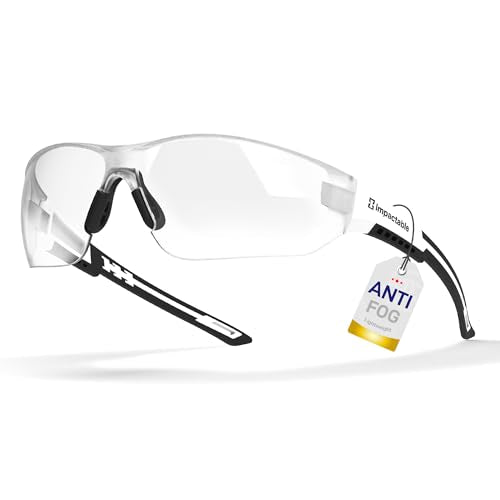 New Slim Fit Safety Pickleball Glasses, ANSI Z87.1 Scratch Resistant Antifog Lenses for Men and Women, Sport Goggles for Racquetball, Squash Ball (White/Black) - color: White/Black, size: Slim Fit