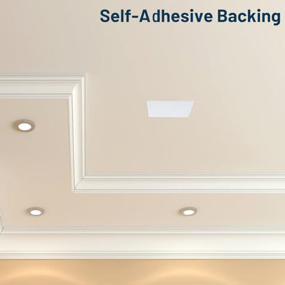 6 Pcs 5 x 3 Inch Flat Blank Plate Wall Hole Covers Ceiling Covers Plate with 48 Pcs Double Faced Adhesive Tape for Floor or Wall(5 x 3 Inch)
