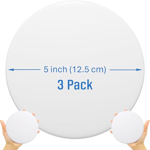 Strongest Home Wall & Door Handle Stopper 5" Set of 3 Pieces White Rubber Door Knob, Round Wall Shield Cushion, Quiet Wall Protector for Door Handle, Guard Door Bumper, Self Adhesive - color: White, size: X-Large 3 Pack