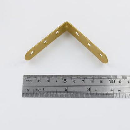 Wealrit 20 PCS L Shape Bracket Corner Braces Gold Right Angle Brackets, Wood Furniture Fastener with Screws for Cabinet Chair Drawer Length- 2.63" - size: 2.63"