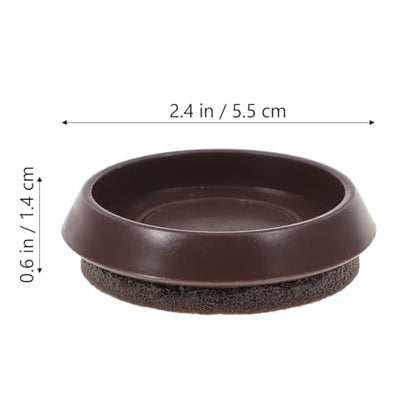 Angoily Non Slip Furniture Pads, 10pcs Round Rubber Caster Cups, Anti-Slip Furniture-Sliders Anti Skid Furniture Feet, Anti Slide Floor Protector Bed Couch Table Chair Hardwood Stoppers Light Brown - size: 5.50X5.50X1.40CM