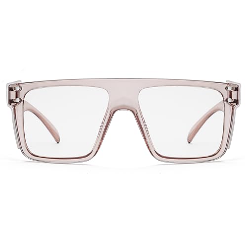 ANSI Z87 Safety Glasses, Photochromic UV400 Blue Light Blocking, Impact Resistant Work Glasses for Construction - color: Clear Champagne