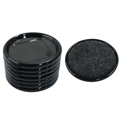 8Pcs Felt Furniture Sliders Reusable Carpet Base Furniture Cups,Moving Pads Sliders to Protect Hardwood (Round, 3 inch Dia, Black/Gray) - size: Round, 3 inch Dia