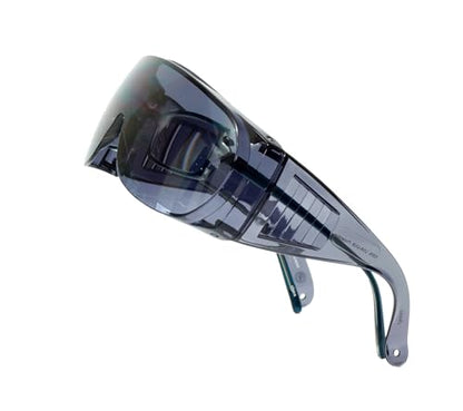 Calabria Fit Over Safety Glasses | Polarized Sunglasses Over Glasses | Wrap Around Anti-Fog | Scratch Resistant | Unisex - color: Smoke