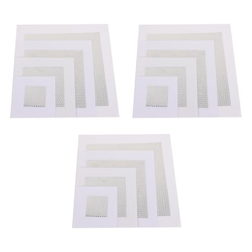 Kisangel 12pcs Self-Adhesive Fiberglass Wall Repair Patches Mesh Patch Kit for Drywall Hole Fixing White 2-8 Inch Household Wall Repair Supplies