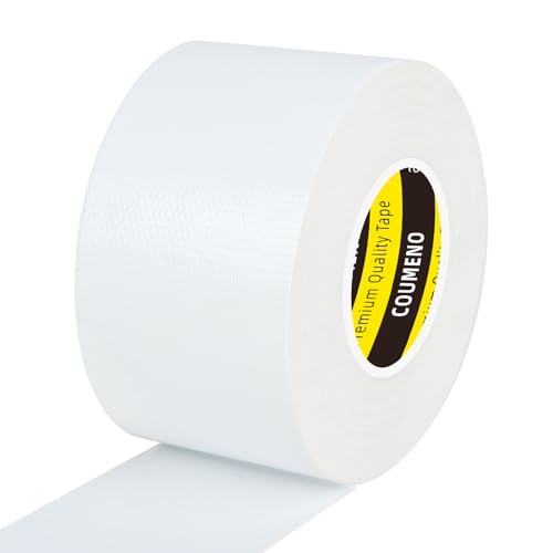 Heavy Duty Single Side Duct Tape,2in x66FT,Strong Adhesive High Strength,Versatile Mesh Adhesive Tape for Easy Sealing, Repairing and Bonding Indoors and Outdoors,White - color: White, size: 2inX66FT