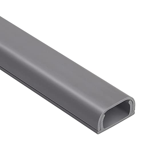 ZhiYo Wire Covers for 2 Cords, Wire Hider on Wall Mounted, 68in Cord Cover Kit, Cable Cover Paintable, Cable Concealer for Extension Cord, Ethernet Cable, Speaker Wire Hider, Grey W0.7in H0.4in - color: Grey, size: W0.7in X H0.4in X L68in