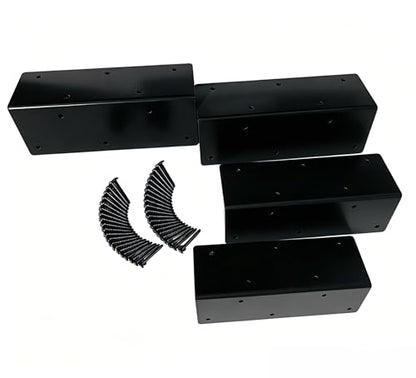 Hi Flame Garden Raised Bed Corner Brackets with Screws for Furniture Flower Vegetable Planter (9" Black, Set of 4)