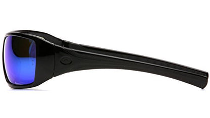 Pyramex Goliath Safety Eyewear Black Frame Clear Anti Fog Lens - color: Black Frame/Ice Blue Mirror Lens