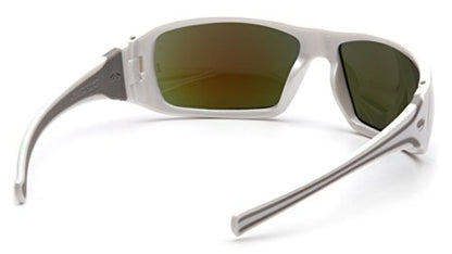 Pyramex Goliath Safety Eyewear Black Frame Clear Anti Fog Lens - color: White Frame/Ice Blue Mirror Lens