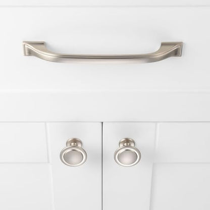 Brushed Nickel Cabinet Knobs Nickel Drawer Knobs, 10 Pack 1-1/4 Inch, 8222 Round Single Hole Cabinet Pulls for Kitchen Cabinets Drawers Bedroom Dresser Cupboard Bathroom Vanity - color: Brushed Nickel, size: 1-1/4 Inches, style: 10 Pack Round Knob