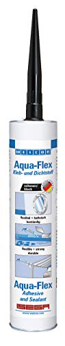 WEICON Aqua-Flex | Waterproof Sealant & Adhesive for Underwater Use | 10.5 oz Cartridge | Bonds Wet Surfaces | Flexible & Paintable (Black)