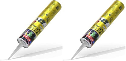 XFasten White Silicone Caulk 10.1 oz 100% Silicone Odorless Waterproof Sealant for RV Caulking Exterior, Aquarium, Bathtub & Bathroom Caulk, Window | Marine Outdoor Caulking Weatherproof (Pack of 2) - size: Single Pack (10.1oz) (Pack of 2)