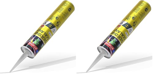 XFasten White Silicone Caulk 10.1 oz 100% Silicone Odorless Waterproof Sealant for RV Caulking Exterior, Aquarium, Bathtub & Bathroom Caulk, Window | Marine Outdoor Caulking Weatherproof (Pack of 2) - size: Single Pack (10.1oz) (Pack of 2)
