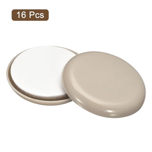 uxcell Furniture Sliders, 16Pcs 2" - Plastic Self-Adhesive Round Sliding Pads, Chair Glides for Carpeted Tile Vinyl Hardwood Floors (Grey) - size: 2"