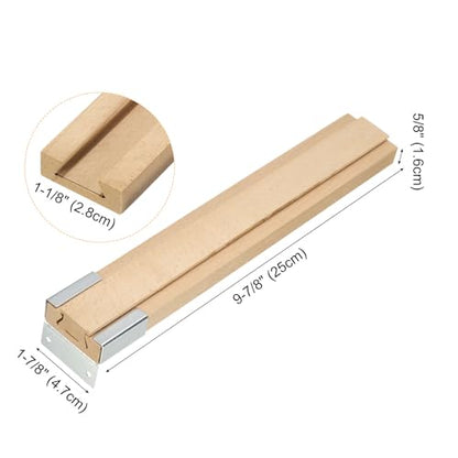 uxcell 4 Set Wooden Drawer Slides, 9-7/8 (25 CM) Classic Wood Center Guide Track with Metal Plastic Slide Glide Bracket, Wood Drawer Glides Bottom Rails Replacement Kit - size: 9-7/8