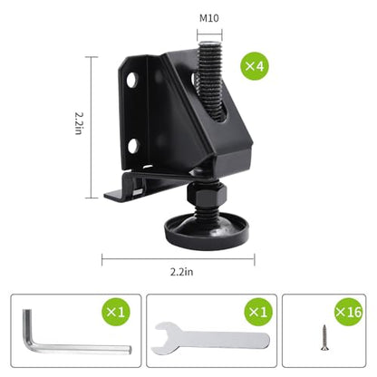 DkOvn 4/8/16 Pack Heavy Duty Leg Leveler, 2-inch Adjustable Height, for Furniture, Table, Cabinets - size: 4 Pack
