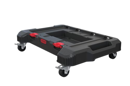Keter Stack-n-Roll Dolly – Heavy-Duty Rolling Base Cart with Locking Wheels | Modular Mobile Workstation & Tool Storage Platform | Durable, Easy-Glide Design for Garage, Jobsite & Workshop - size: Dolly