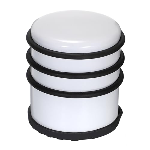 Sumnacon Heavy Duty Floor Door Stopper No Drill - Durability Stainless Steel Door Stop with Anti-Skid Rubber - Contemporary Safety Doorstop for Home Office Commercial Industrial,White - color: White, size: 3X3.1Inch