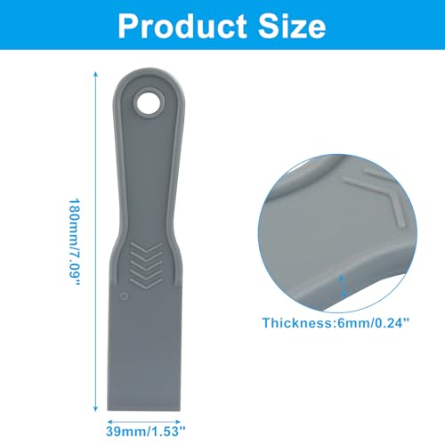 1.5 Inch Plastic Putty Knife Scraper, 5Pcs Flexible Spackle Knife for Spackling, Air Bubble Remover, Sticker Installation, Used for Repairing Walls, Pasting Plaster, Scraping Putty (Grey)