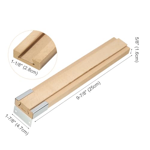 uxcell 4 Set Wooden Drawer Slides, 9-7/8 (25 CM) Classic Wood Center Guide Track with Metal Slide Glide Bracket, Wood Drawer Glides Bottom Rails Replacement Kit - size: 9-7/8