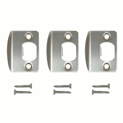 Replacement Products SS304 Strike Plate Full Lip, 2-1/4" x 1-5/8" for Knob or Latch, 1/4" Thick, Satin Nickel 3 PCS - color: D-SN finish 3PCS