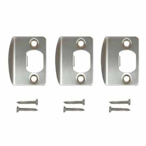 Replacement Products SS304 Strike Plate Full Lip, 2-1/4" x 1-5/8" for Knob or Latch, 1/4" Thick, Satin Nickel 3 PCS - color: D-SN finish 3PCS