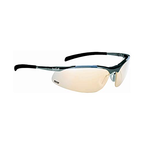 Bollé Safety 253-CM-40051 Contour Safety Eyewear with Silver Metal + TPE Semi Rimless Frame and ESP Lens, 180-Pair