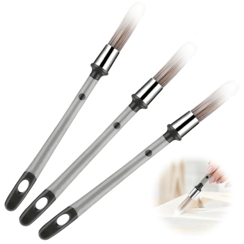 3 Pcs Paint Brushes for Painting Walls,0.37in Small Paint Brush,for Skirting Board Furniture Corner Edge,Painting Tool Detail Trim Brush and Spot Repair Brush