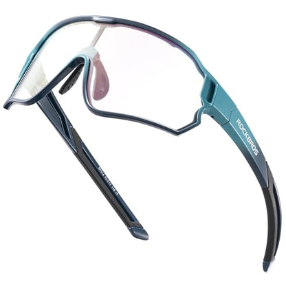 ROCKBROS Photochromic Sports Kids Sunglasses For Boys Girls Children Youth MTB Biking Sunglasses for Kids Ages 8 to 14 - color: Biue