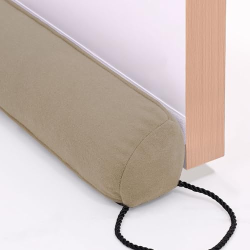 hyha 36 Inch Door Draft Stopper, Blocks Hot Cold Air with Removable Washable Cover, Gaps Up to 3 Inch, All-Season Noise and Wind Seal, Under Draft Stopper for Bottom of Door Window, Taupe - color: Taupe, size: 36in