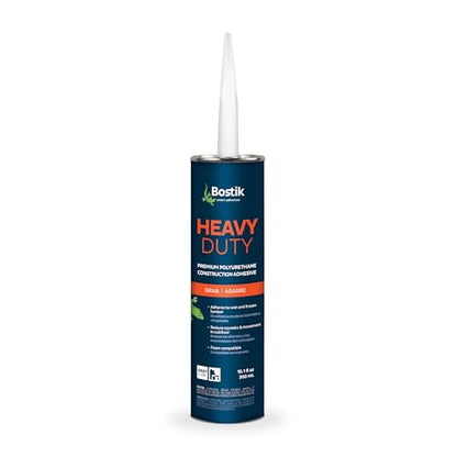 BOSTIK Heavy Duty 10.1oz Premium Construction Adhesive Glue Caulk | Professional Grade | Versatile Use on Wet & Dry Wood Joints | for Installing Wood, Drywall, Foam Board & More | 1 Cartridge