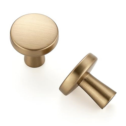 Ravinte 10 Pack Champagne Bronze Cabinet Knobs Mini Round Knobs Single Hole Solid Drawer Pulls for Dresser Drawers -1 Inch Diameter - color: Champagne Bronze