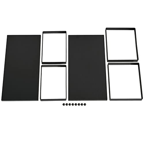 YMYNY Cabinet Shelf Organizer, Spice Racks Set of 4, Kitchen Counter Shelves, Stackable, Wood, Cupboard Organizer for Dishes, Seasoning, Cans, Coffee Mugs, Black, HSR002B-2 - color: Black