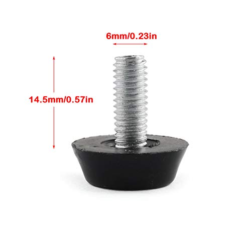E-outstanding M6 Furniture Leveler 16PCS M6x13mm Adjustable Leveling Glide Leg Foot Adjuster Pad for Table Desk Chair